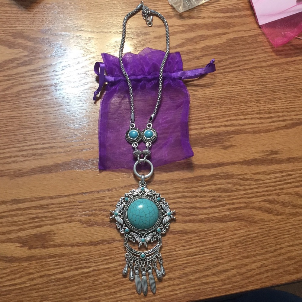 Turquoise long necklace